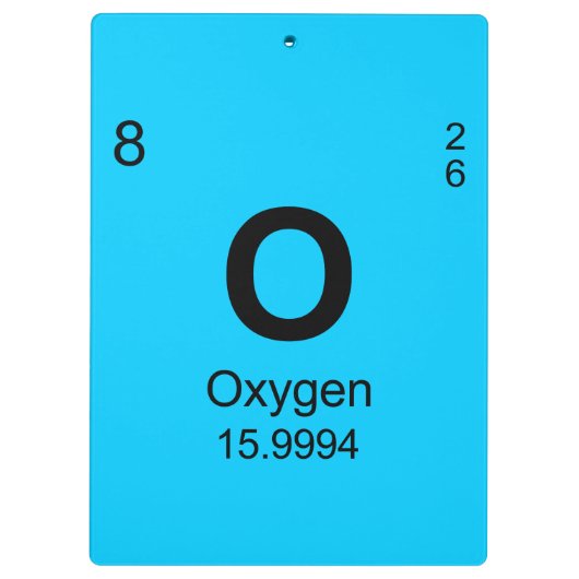 Periodieke tabel van elementen (zuurstof) klembord (Achterkant)