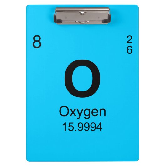 Periodieke tabel van elementen (zuurstof) klembord (Voorkant)