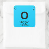 Periodieke tabel van elementen (zuurstof) vierkante sticker (Tas)