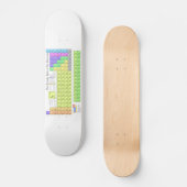 Periodieke tabel van kleurrijke elementen persoonlijk skateboard (Voorkant)