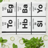 Periodieke Tabel van Ontbijtende voedingsmiddelen Theedoek (Gevouwen)
