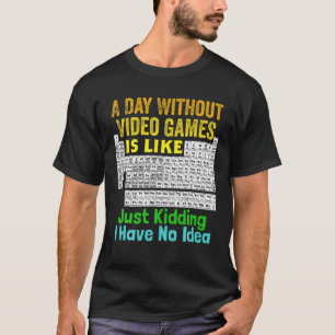 Periodieke tabel van videospellen per dag zonder v t-shirt