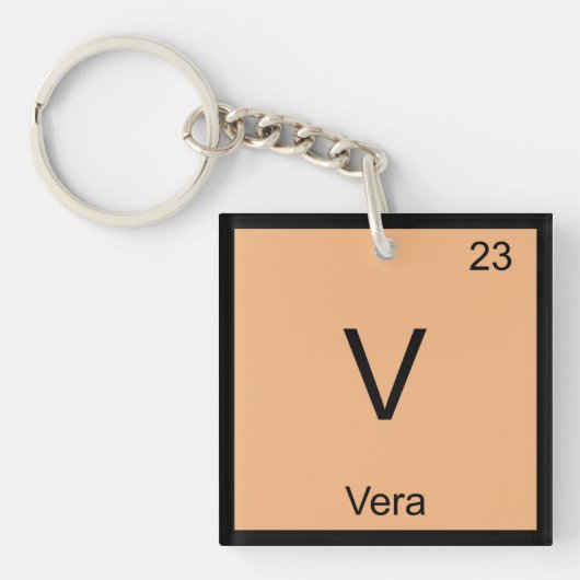 Periodieke Tabel Vera Name Chemistry Element Sleutelhanger (voorkant)