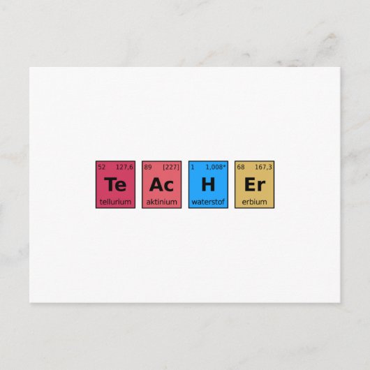 Periodieke tabel voor leraren briefkaart (Voorkant)