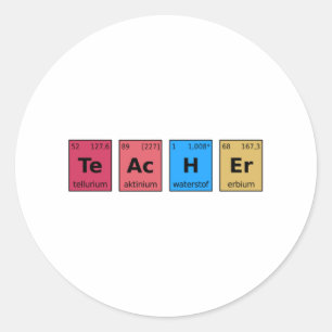 Periodieke tabel voor leraren ronde sticker