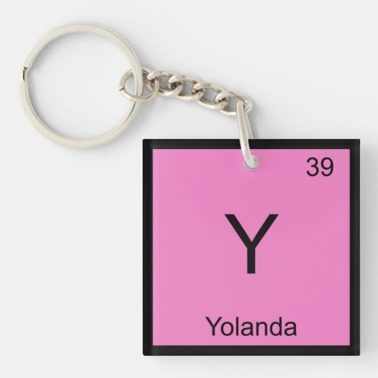 Periodieke tabel Yolanda Name Chemistry Element Sleutelhanger (voorkant)