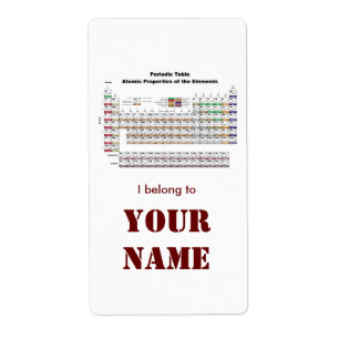 Periodieke tabelbladsticker etiket