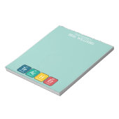 Periodieke Tabelelementen Spellingleraar - groen Notitieblok (Linkerzijde)