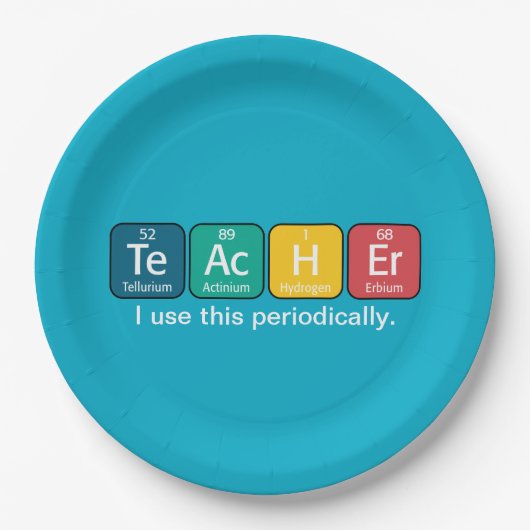 Periodieke Tabelelementen Spellingleraar Papieren Bordje (Voorkant)