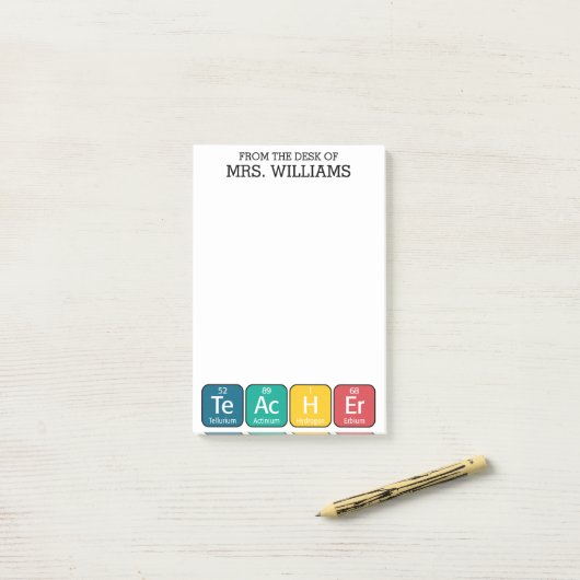 Periodieke Tabelelementen Spellingleraar Post-it® Notes (Op bureau)