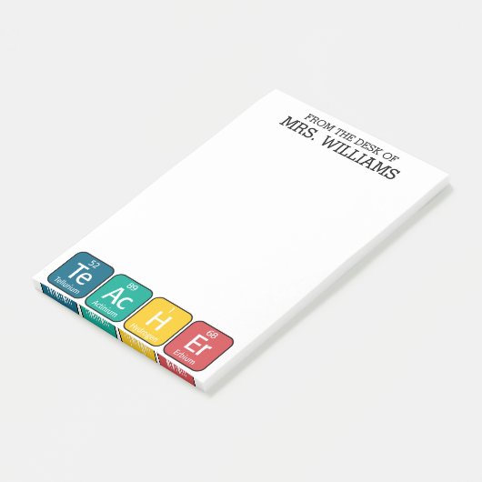Periodieke Tabelelementen Spellingleraar Post-it® Notes (Schuin)