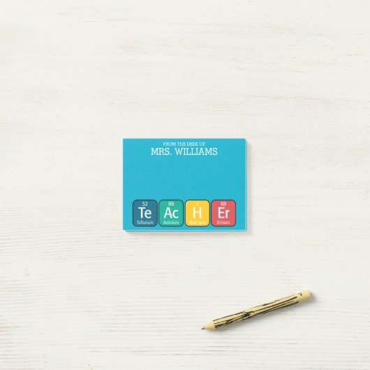 Periodieke Tabelelementen Spellingleraar Post-it® Notes (Op bureau)