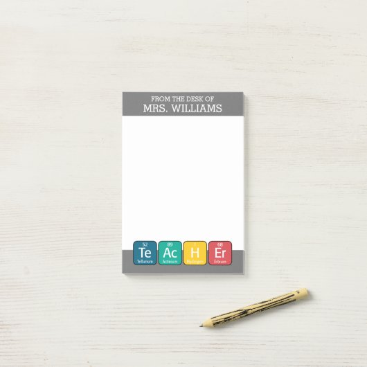 Periodieke Tabelelementen Spellingleraar Post-it® Notes (Op bureau)