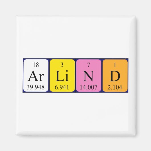 Periodieke tabelnaam magneet (Voorkant)