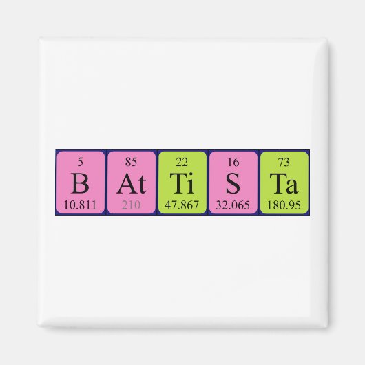 Periodieke tabelnaam magneet Battista (Voorkant)