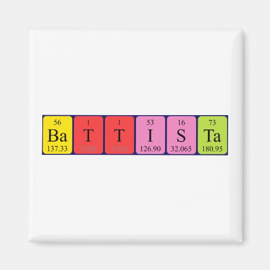 Periodieke tabelnaam magneet Battista (Voorkant)