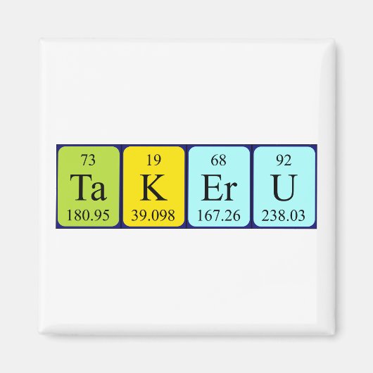 Periodieke tabelnaam Takeru magnet (Voorkant)