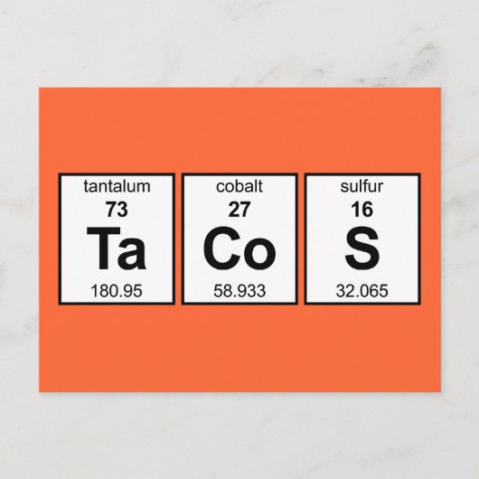 Periodieke TaCoS-tabel Briefkaart (Voorkant)