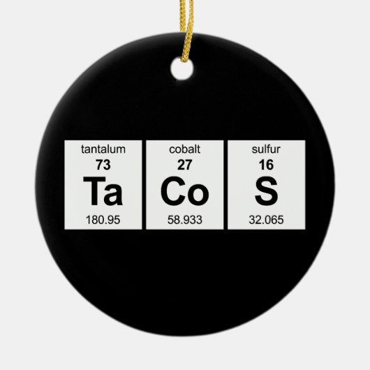 Periodieke TaCoS-tabel Keramisch Ornament (Voorkant)
