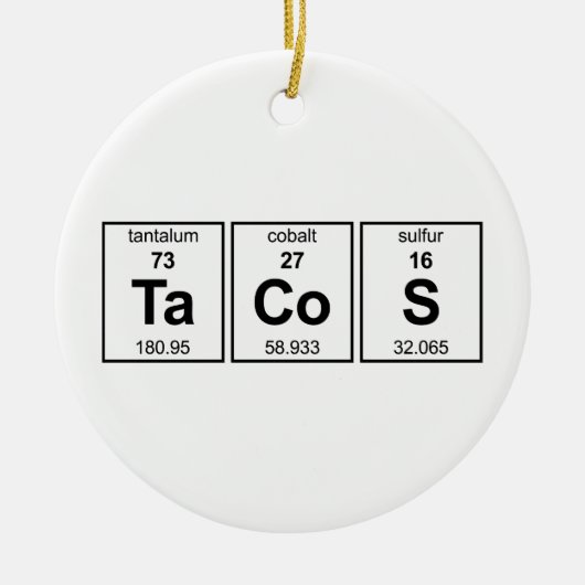 Periodieke TaCoS-tabel Keramisch Ornament (Voorkant)