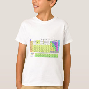 Periodieke tafel met elementen kleurrijk t-shirt v