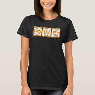 Periodieke tafel power fitness elementen houdt van t-shirt