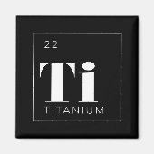 Periodieke Tafelelementen Button // Titanium Magneet (Voorkant)