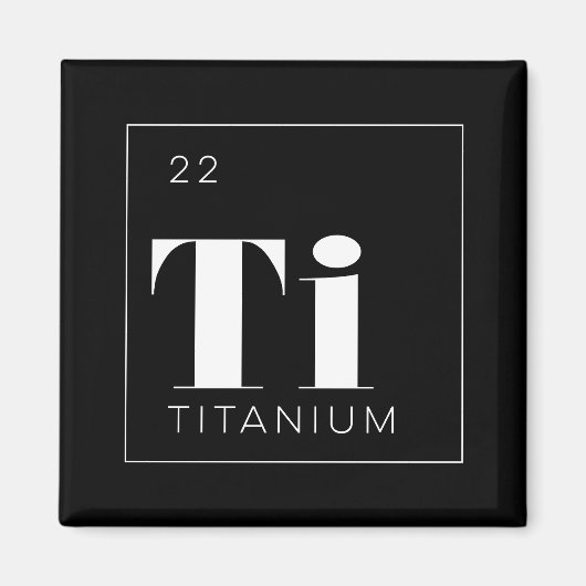 Periodieke Tafelelementen Button // Titanium Magneet (Voorkant)