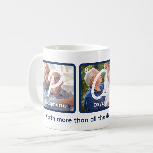 Periodieke Tafelelementen Happy Vaderdag Pop Koffiemok (Voorkant links)