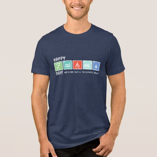 Periodieke Tafelelementen Happy Vaderdag Tri-Blend Shirt (Voorkant)