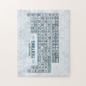 Periodieke Textieltabel (blauw) Legpuzzel (Verticaal)