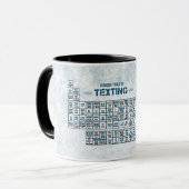 Periodieke Textieltabel (blauw) Mok (Voorkant links)