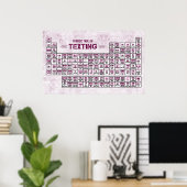 Periodieke Textieltabel (roze) Poster (Thuiskantoor)