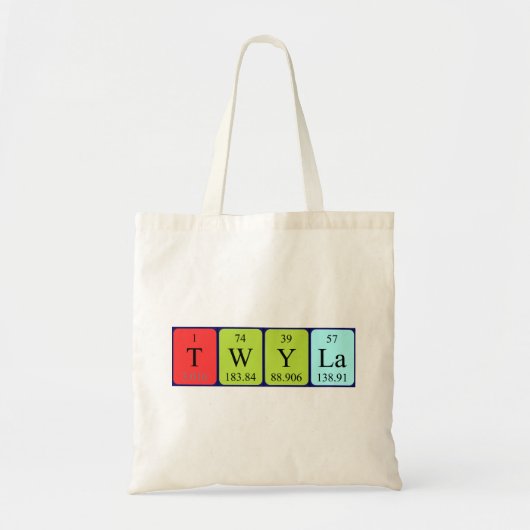 Periodieke Twyla naam canvas tas (Voorkant)