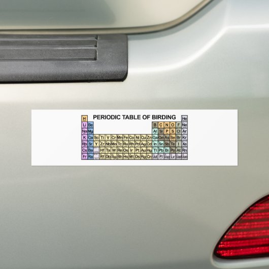 Periodieke verjaringstabel bumpersticker (Op auto)