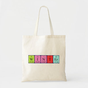 Periodieke winternaam canvas tas
