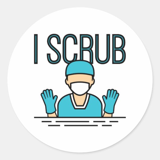 Perioperatieve chirurgische ingreep I scrub Ronde Sticker (Voorkant)
