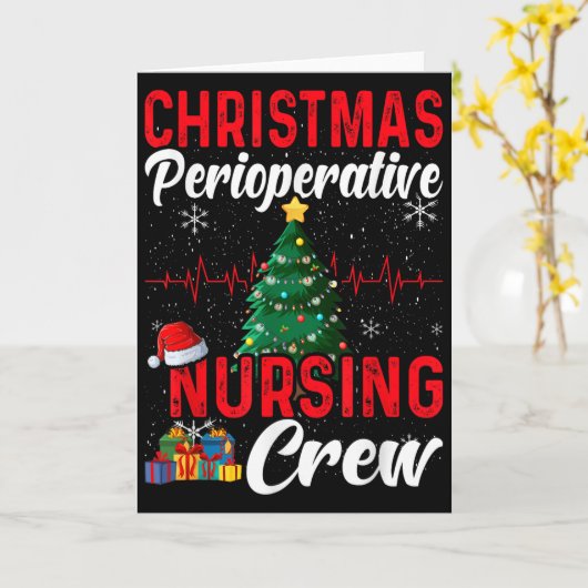 Perioperative Nurse Pre Op Nursing Christmas Crew Kaart (Gele Bloem)