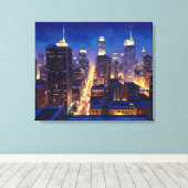 Peripheral Metropolis View Canvas Afdruk (Insitu (Houten vloer))