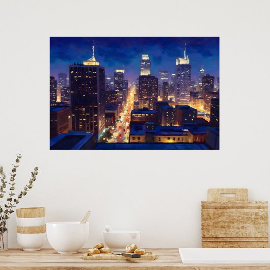 Peripheral Metropolis View Poster (Keuken)