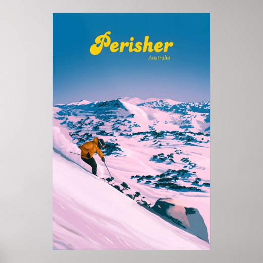 Perisher Australië Skigebied Reisposter Poster (Voorkant)