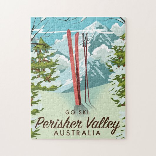 Perisher Valley Australië skiën. Legpuzzel (Verticaal)