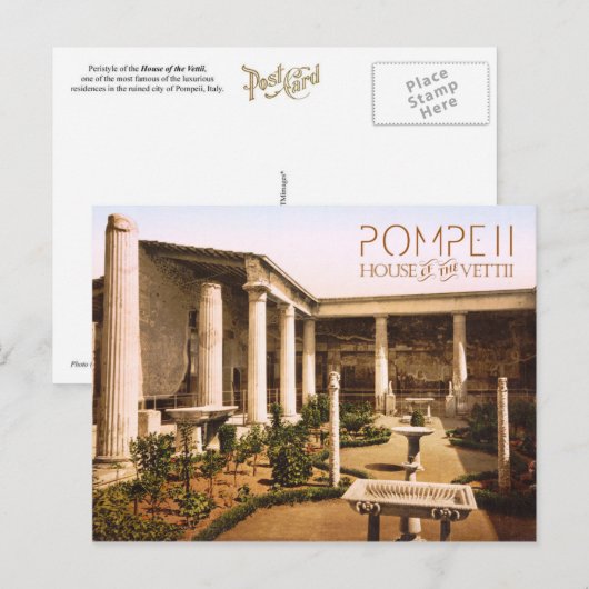 Peristyle of the House of the Vettii, Pompeii Briefkaart (Voorkant / Achterkant)