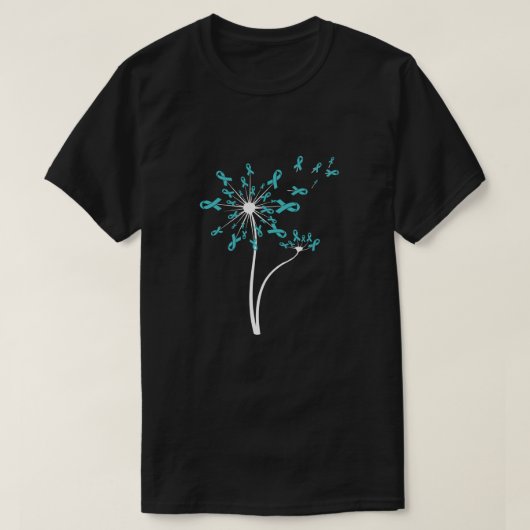 Peritoneaal ovariumcarcinoom Bewustheid Dandelion  T-shirt (Design voorkant)