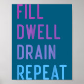Peritoneal Dialysis Fill Dwell Drain Repeat Funny Poster (Voorkant)