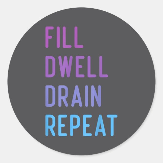Peritoneal Dialysis Fill Dwell Drain Repeat Funny  Ronde Sticker (Voorkant)