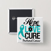 Peritoneale kanker Hope Love Cure Vierkante Button 5,1 Cm (Voorkant /achterkant)