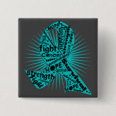 Peritoneale kanker - Krachtige slogans Vierkante Button 5,1 Cm (Voorkant)