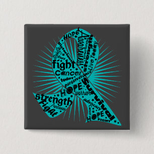 Peritoneale kanker - Krachtige slogans Vierkante Button 5,1 Cm