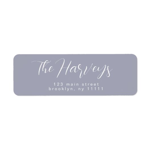 Periwinkel Eenvoudig het Etiket van het Adres van  (Voorkant)